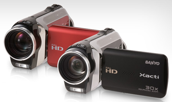 SANYO Xacti VPC-SH1 i rött och svart